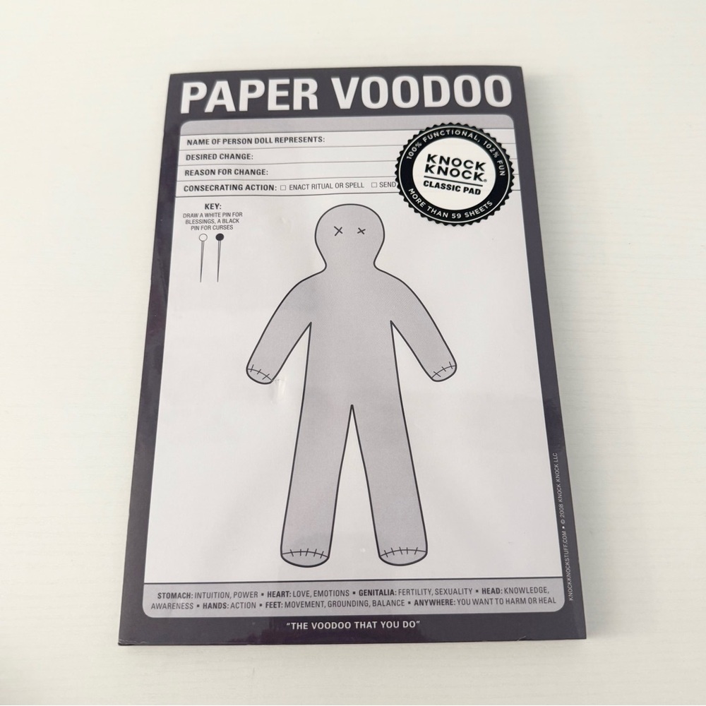 NWT knock knock paper voodoo pad